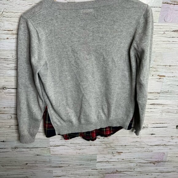 Goodnight macaroon top sweater gray  red plaid size small - Picture 7 of 9